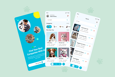 Pet adoption app design adoption android app animals app app idea application cat app clean ui dog app mehedi hasan pet adoption pet adoption app pet care pet lover pet mobile app petshop product app shop ui ux visual design