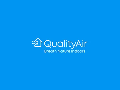 QualityAir Logo Design blue flat graphic design icon logo modern