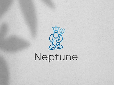 Unused Neptune Logo Design blue branding god line logo modern