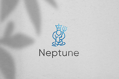 Unused Neptune Logo Design blue branding god line logo modern