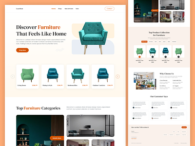 Furniture Website 3d animation branding clean design ecommerce eye cathing furniture graphic design logo motion graphics product design top nitch trendy typography ui ux vector web design