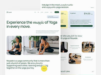 Noyade - Yoga Landing Page club courses design exercise fitness gym health landing page mental mindfullness minimalist relax service sport training ui ux website wellness workout