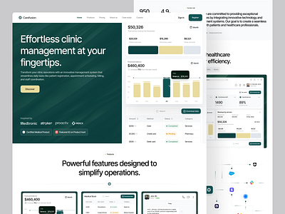 Carefusion - SaaS for Clinic Management (Landing Page) b2b clean clinic crm design digital health healthcare hero section landing page medical medical platform saas saas landing page ui uidesign web design website design