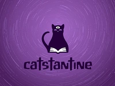 CatSTANTINE Logo Concept animal book brand branding cat catstantine eye for sale illustration logo magic mark nagual design wizard