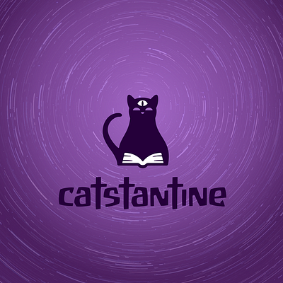 CatSTANTINE Logo Concept animal book brand branding cat catstantine eye for sale illustration logo magic mark nagual design wizard