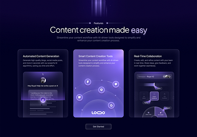 Midnight Bento Cards bento bento grid dark mode design figma graphic design illustration landing page purple ui ux