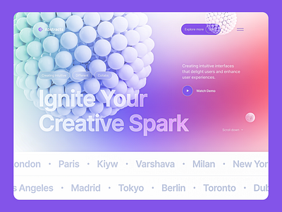 Modern 3D Gradient Landing Page | UI/UX Design creativeinterfaces designinspiration landing page minimalistdesign modernui pastelgradients site ui uidesign website