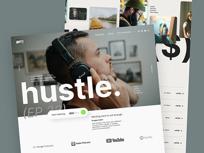 Website for a podcast - Side Hustle designer figma framer podcast template ui user experience ux ux design website