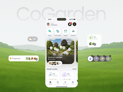 Collaborative Garden App app garden green mobile plant ui