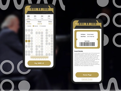 Dailyui 024 - Concrete Seat Ticket app branding dailyui design illustration mockups music pay qr code seat ticket ui