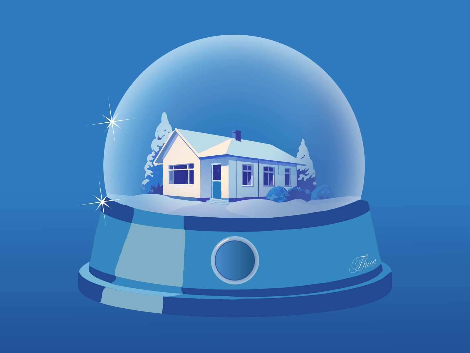 Blue Christmas — snow globe animation animation blue christmas motion graphics snow snow globe vector