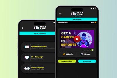 TikFANS App Design mobile app mobile app design prototyping ui ui ux design user interface design wireframing