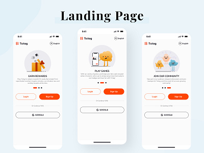 Tictag App - Landing Page design figma graphic design icon illustration landingpage ui ux vector