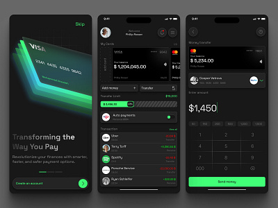 Mobile banking app app bank bank card banking app clean credit card dark expenses figma finance financial fintech interface design mobile banking money payment transaction transfer ui ux