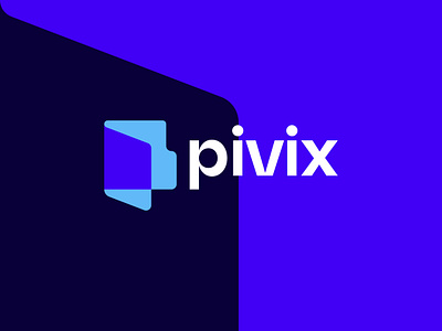 Pivix - Document Management System Logo app logo branding creative logo 2025 cutting edge digital documents document management system file folder icon logo logo design logo designer logotype management mark modern logo 2025 overlapping logo saas symbol technology