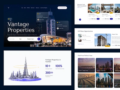 Landing Page - Vantage Properties card clean country design landing page layout properties property ui ux website