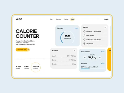 Calorie Counter Website app calorie counter concept ui web