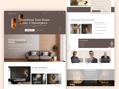 Interior Website Design branding figma interior website landing page landing page design minimal website ui uiux user interface website website design website ui design
