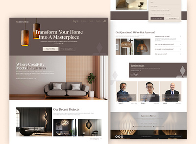 Interior Website Design branding figma interior website landing page landing page design minimal website ui uiux user interface website website design website ui design