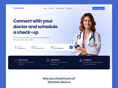 Medical Consultant UI Design consultation doctor freelance healthcare hospital hospital website landing page medical app medical care medical consultation medical consultation website medical website medicine medicine product ui web web ui web ux website