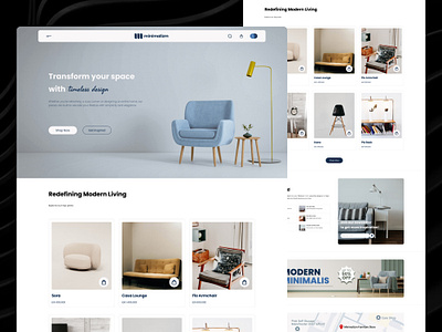 Minimalizm - Furniture E-Commerce Landing Page e commerce landing page ui ux web design