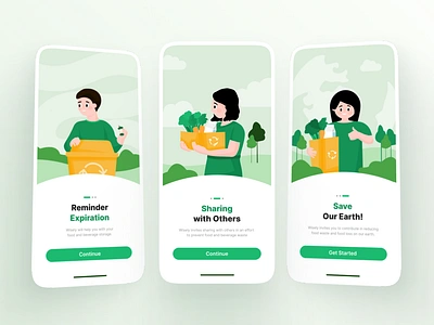 Wisely Mobile app Onboarding Screens animation app application branding cute dribbble graphic design green health illustration inspiration iphone linkedin mobile motion graphics onboarding ui uiux user experience user interface