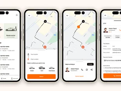 Car Towing Service Mobile App mobile app mobile ui ui ux
