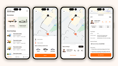 Car Towing Service Mobile App mobile app mobile ui ui ux