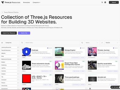 Three.js Resources Directory 3d animation branding ui