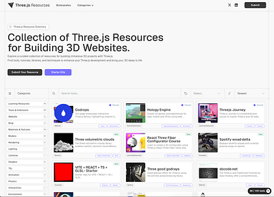 Three.js Resources Directory 3d animation branding ui