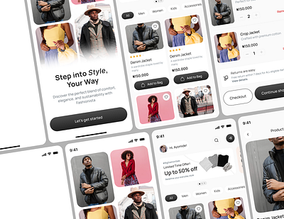 E-commerce - Online clothing store design fashion figma mobile app ui uidesign