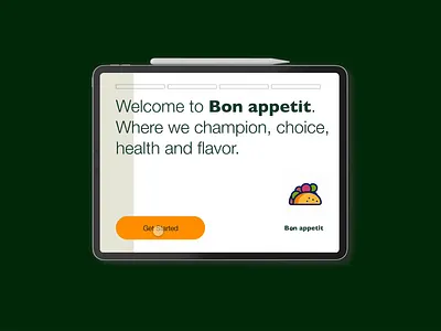 Bon appetit: Welcome flow prototype prototyping ui