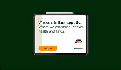 Bon appetit: Welcome flow prototype prototyping ui