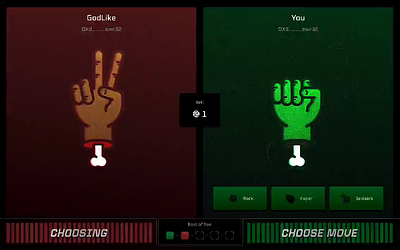 Arcade Game: Stone Paper Scissor animation arcade crypto game stone paper scissors ui web 3