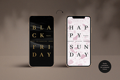 Animated Black Friday Instagram Pack animated post black friday elegant instagram brand instagram marketing instagram template neutral photoshop template smooth animation social media pack story template stylish video story