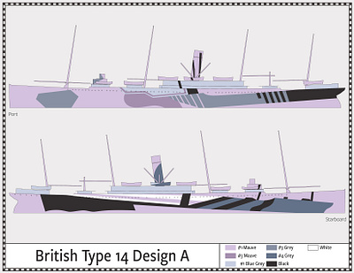 British Type 14, Design A - Dazzle Camouflage - 1917 camouflage dazzle illustration