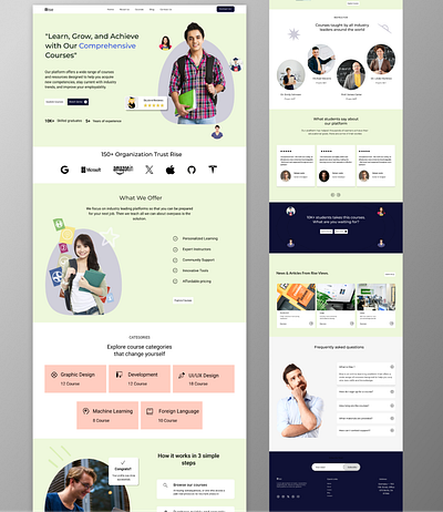 Digital Learning Platform Landing Page ui