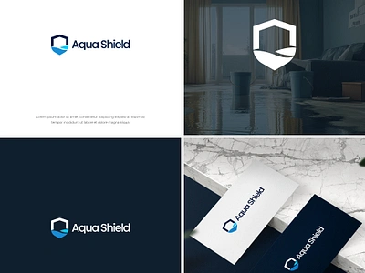 Aqua Shield Logo Design 3d animation branding graphic design icon logo logo design motion graphics shield ui