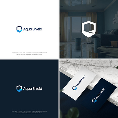 Aqua Shield Logo Design 3d animation branding graphic design icon logo logo design motion graphics shield ui