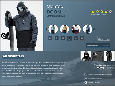 Ridestore / Montec Doom branding e commerce graphic design montec outerwear ridestore shopping