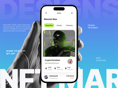 NFT Marketplace Mobile App android android design app design eth hr rumen ios ios application ios design mobile app nft nft app nft app design nft market nft marketplace nft markte place nft mobile app nft mobile app design nft platform ui ux