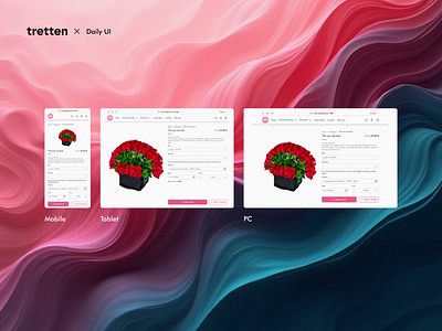 #DailyUI Calculation delivery design florist flowers mobile pink product ui