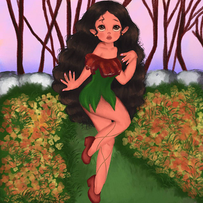 Ninfa 2d cartoon digitalart drawing illustration