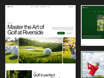 RiverSide - Golf Landing Page activity athlete clean club company courses field golf golf courses landing landing page minimalist professional rent sport sports ui ux web design website