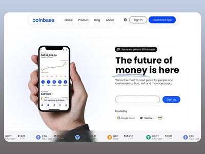 Coinbase - Exchange Platform blockchain crypto cryptocurrency defi exchange fintech forex invest investment landing landing page money nft platform saas startup trading wallet web design web design inspiration