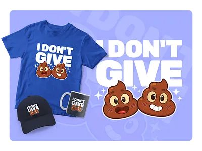 I Don't Give 💩💩 affinity designer character design emoji illustration sticker