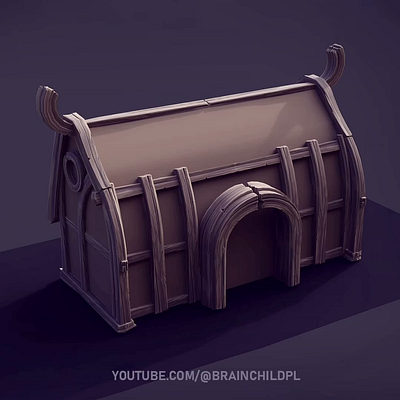 YT Video: Creating Curved Stylized PBR Plank for HUT in Blender 3d 3d model 3d modeling adobe cartoon curved design game game asset game model game ready house hut low poly lowpoly stylized substance painter tutorial video wood