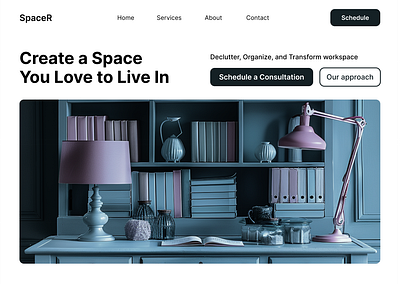 Home Organization Service landing page design figma home landing page space ui ux website design