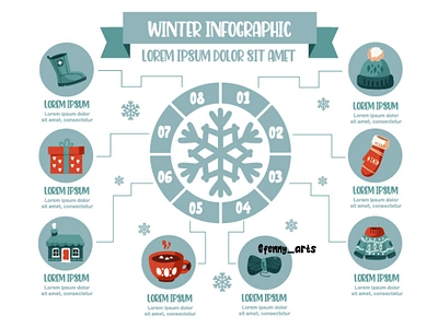 Winter Infographic Concept Illustration activities celebration cozy decoration drink family festive gift holiday infographic information nature season seasonal snowflake snowman sweater tradition warmth winter