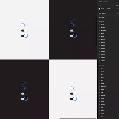 Toggling the toggle component branding component dark mode design design system figma interface switch toggle toggle button toggles ui ui kit ux